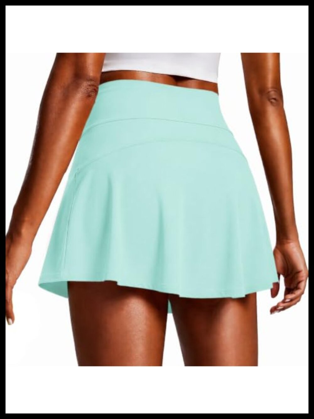 High Waisted Tennis Skort with Built-in Shorts & Pocket